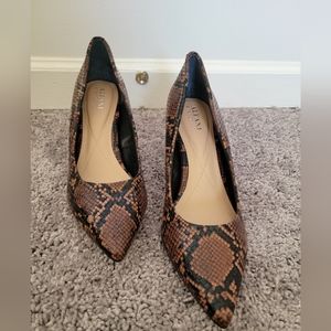 Alfani Step 'N Flex Gracie Pointed-Toe Brown Snake Skin Shoes Women's Sz 9M
